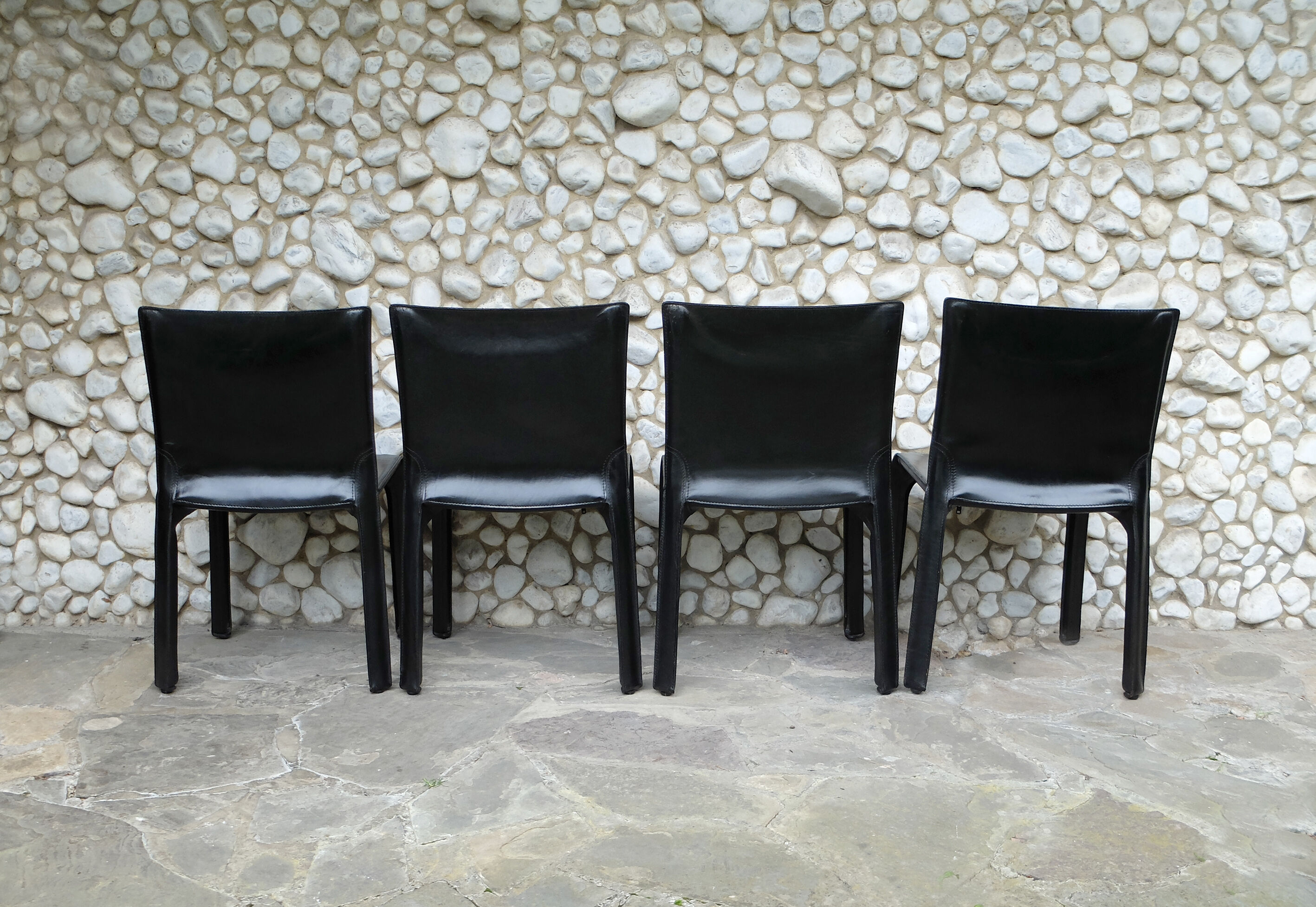 Vintage CAB 412 chairs, Mario Bellini design for Cassina, set of 4