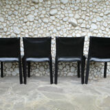 Vintage CAB 412 chairs, Mario Bellini design for Cassina, set of 4