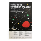 Joan miro, nights of the maeght foundation, 1967. original lithograph poster