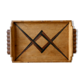 Plateau with wood marquetry art deco