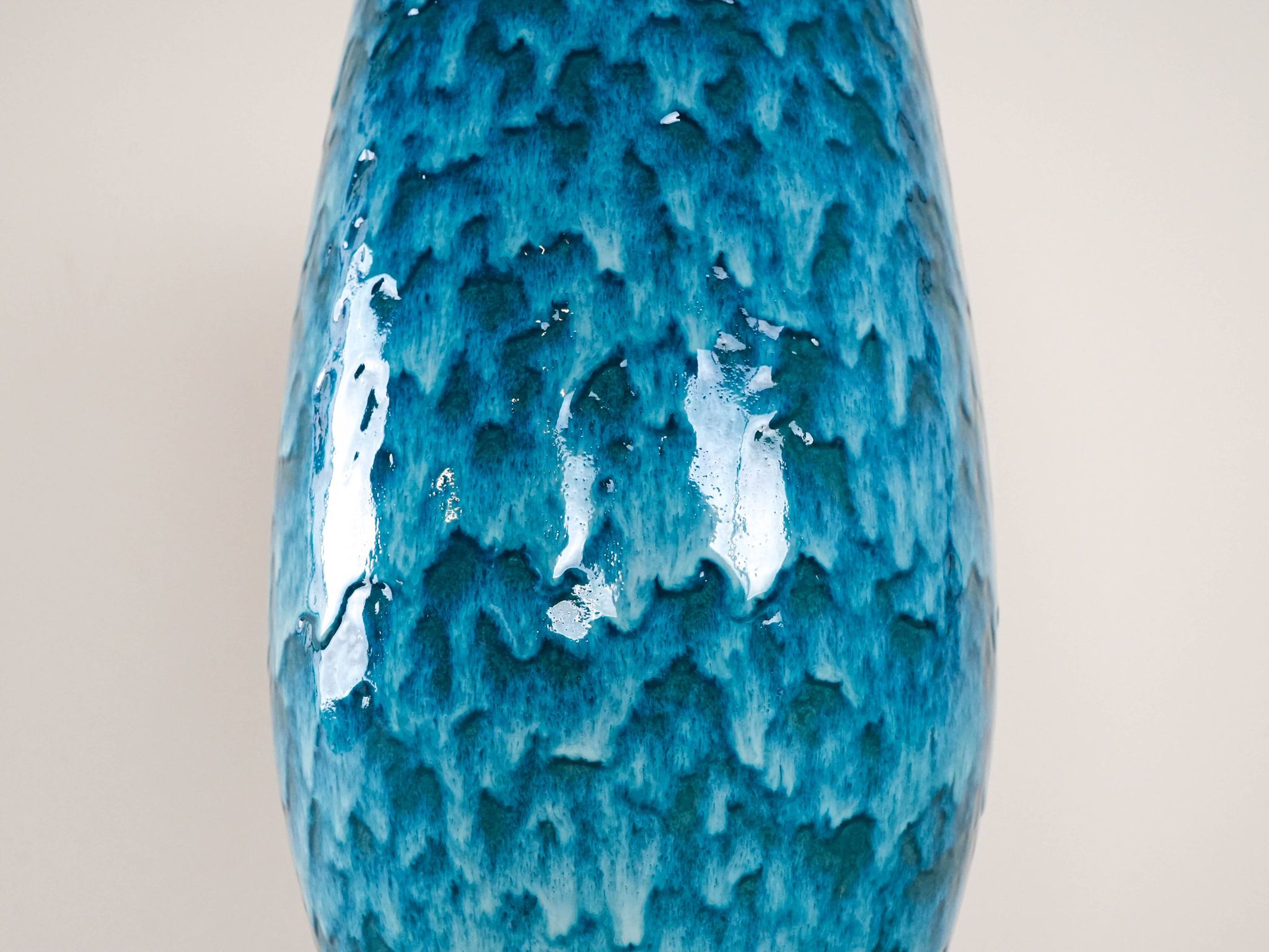 Blue ceramic vase, German design, 1960s, made in Germany