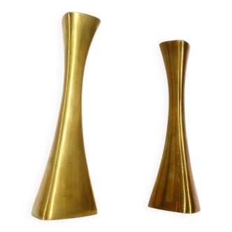 Pair of vintage brass candlesticks Ytterberg for Bca Eskilstuna, Sweden 1960s