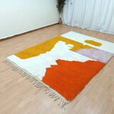 Tapis en laine naturelle taille 100 x 250 coloré