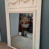 White painted wood paneling mirror