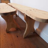 A pair of farm benches