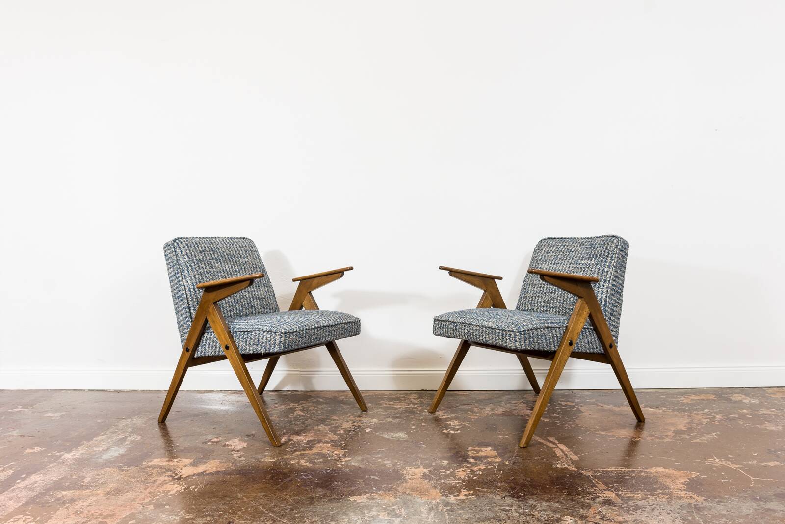 Customizable Pair Of Restored Mid Century "Bunny" Armchairs, 1970's