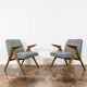 Customizable Pair Of Restored Mid Century "Bunny" Armchairs, 1970's
