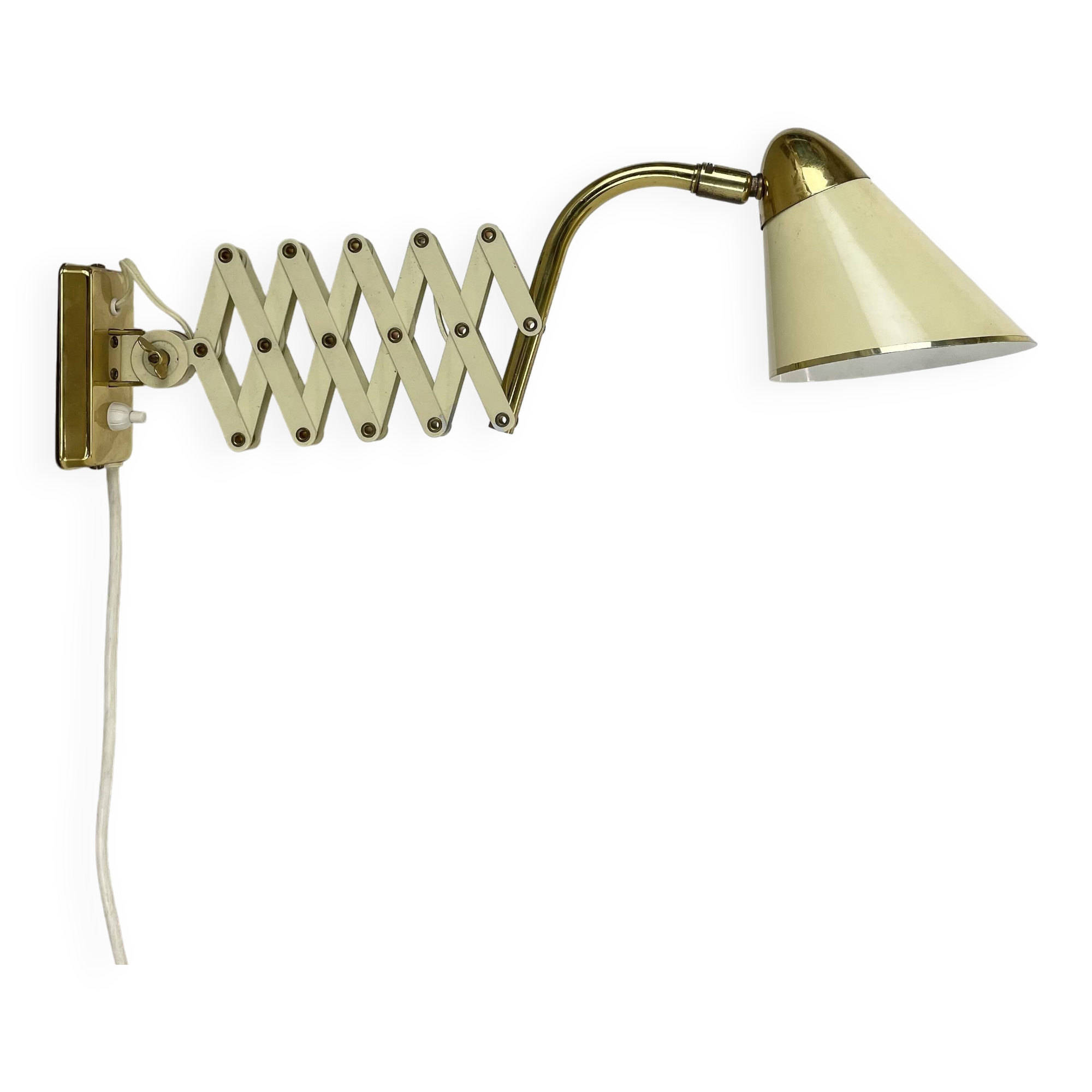 Original scissors wall light brass and metal by SIS Leuchten, Germany 1950s