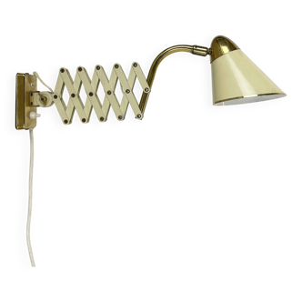 Applique originale ciseaux en laiton et métal par SIS Leuchten, Allemagne années 1950
