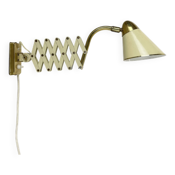 Original brass and metal scissors wall light by SIS Leuchten, Germany, 1950s.