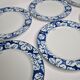Set of six plates "Cacharel" porcelain with floral decoration, 27 cm