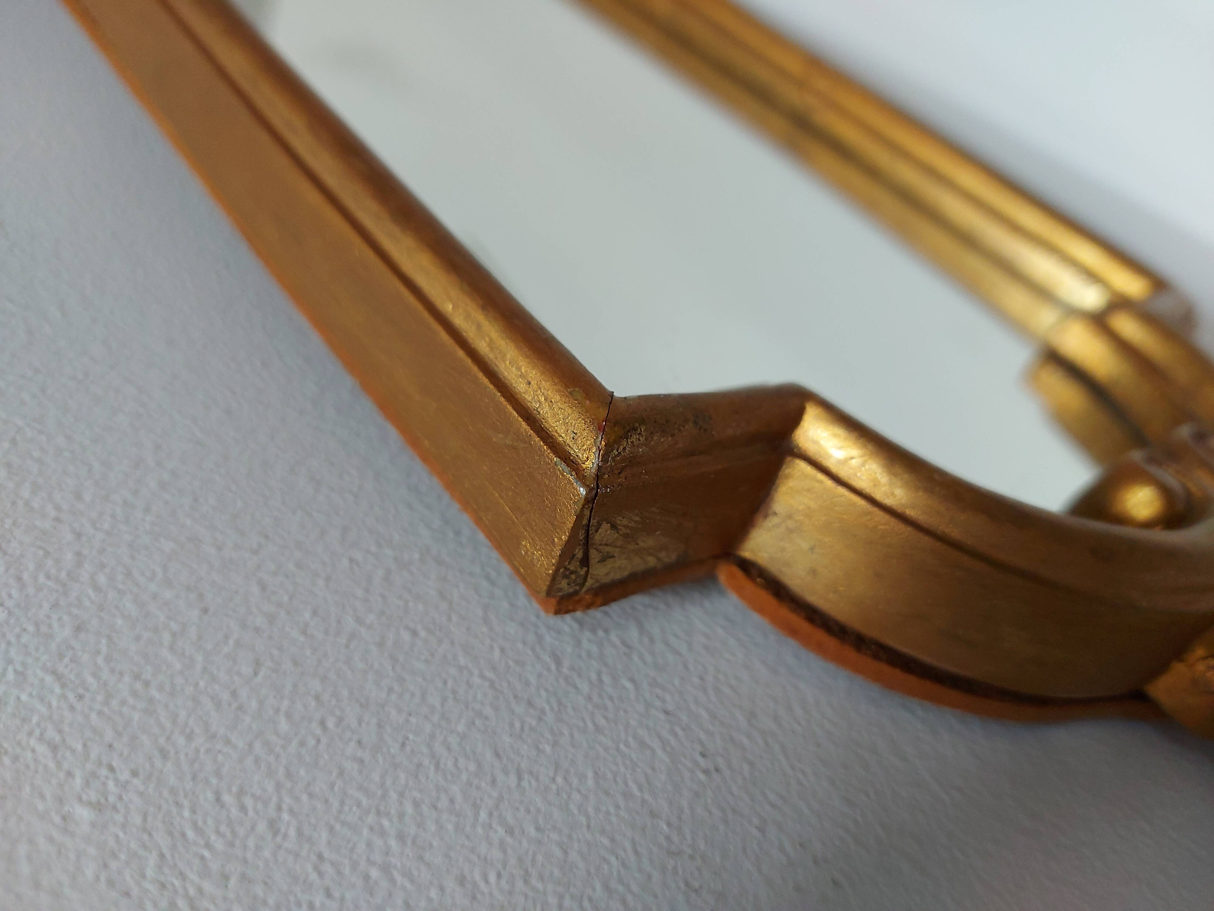 Miroir baroque doré 16x39cm