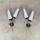 Pair of 1950s wall lights, opaline and brass tulips, Lunel Arlus