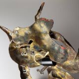 Brutalist metal octopus wall lamp by Salvino Marsura, Italy, 1980s.