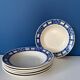 Set of graphic blue deep plates Badonviller – Semi-porcelain v