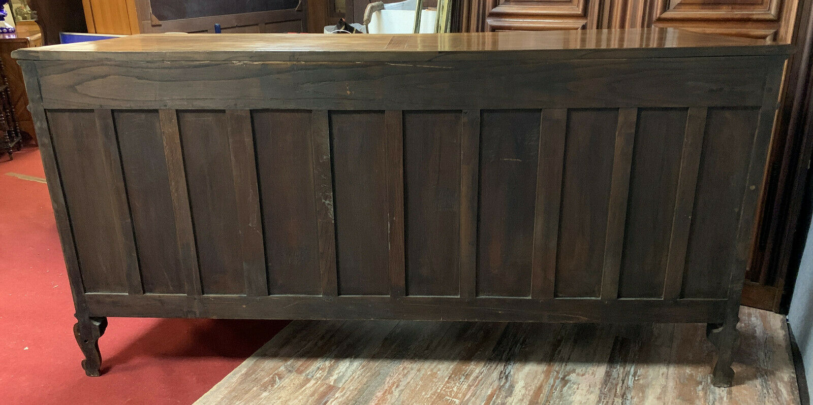 buffet in a row Louis XV neo-rustic walnut tree of curved shape