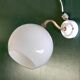 Swan neck wall lamp in gilded brass and opaline globe - mid-20th century