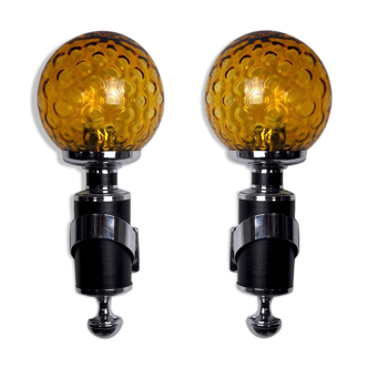 Pair of Murano wall lamps, Italy, 1970