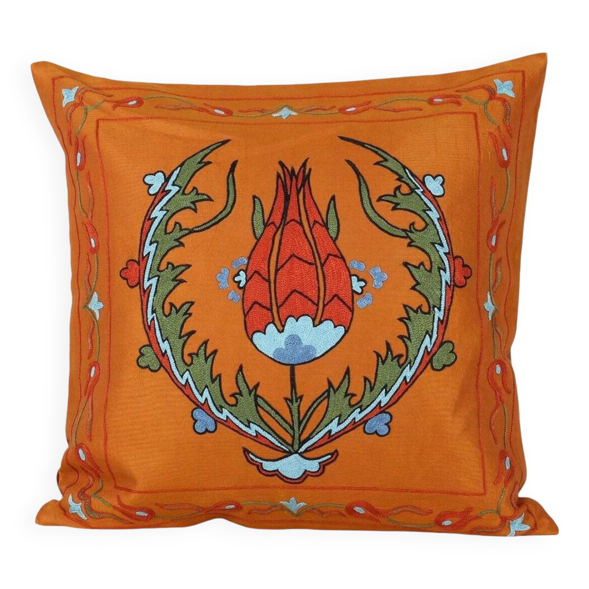 Vintage embroidered cushion cover 51x51 cm