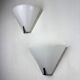 Pair of mid-century conical opal glass wall lights, Italy 1960s