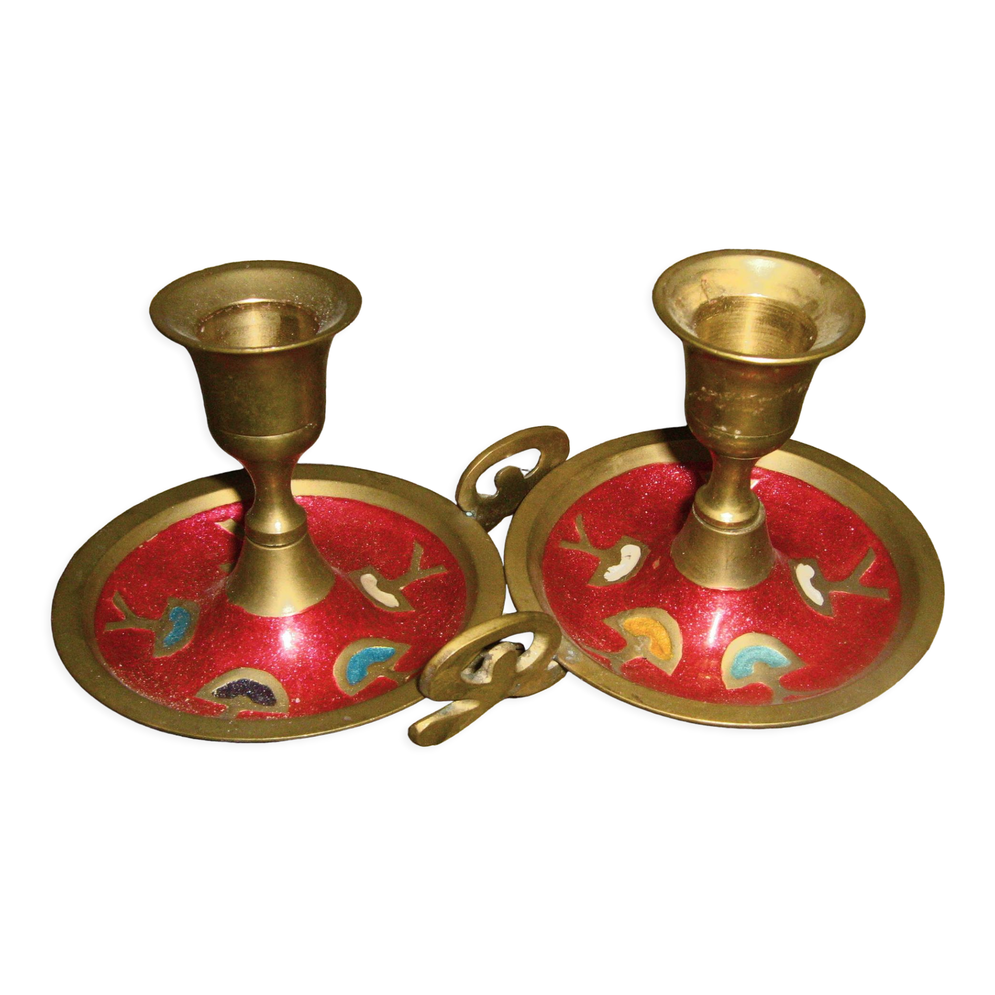 Lot de 2 bougeoirs laiton