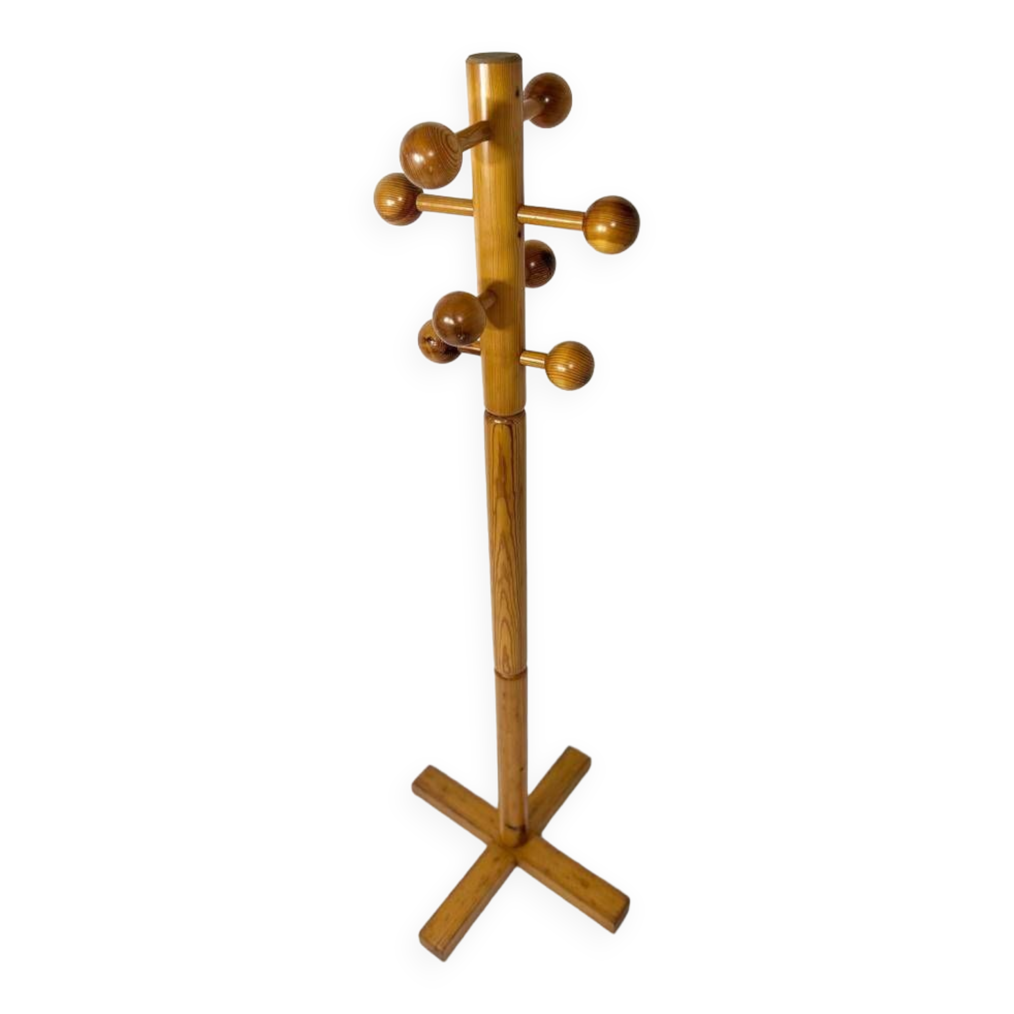 Vintage coat rack in solid pine