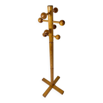 Vintage coat rack in solid pine