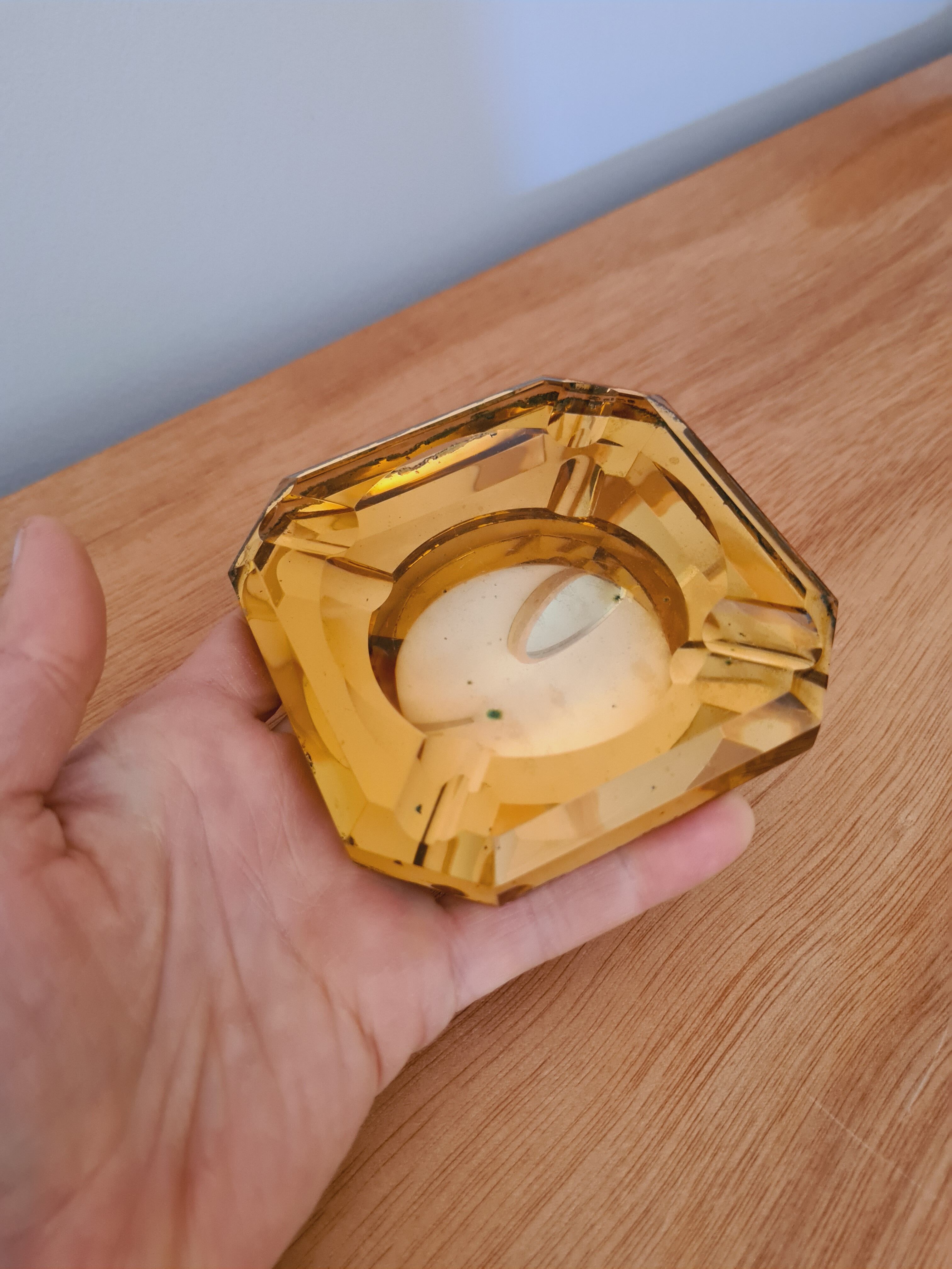 Orange glass ashtray