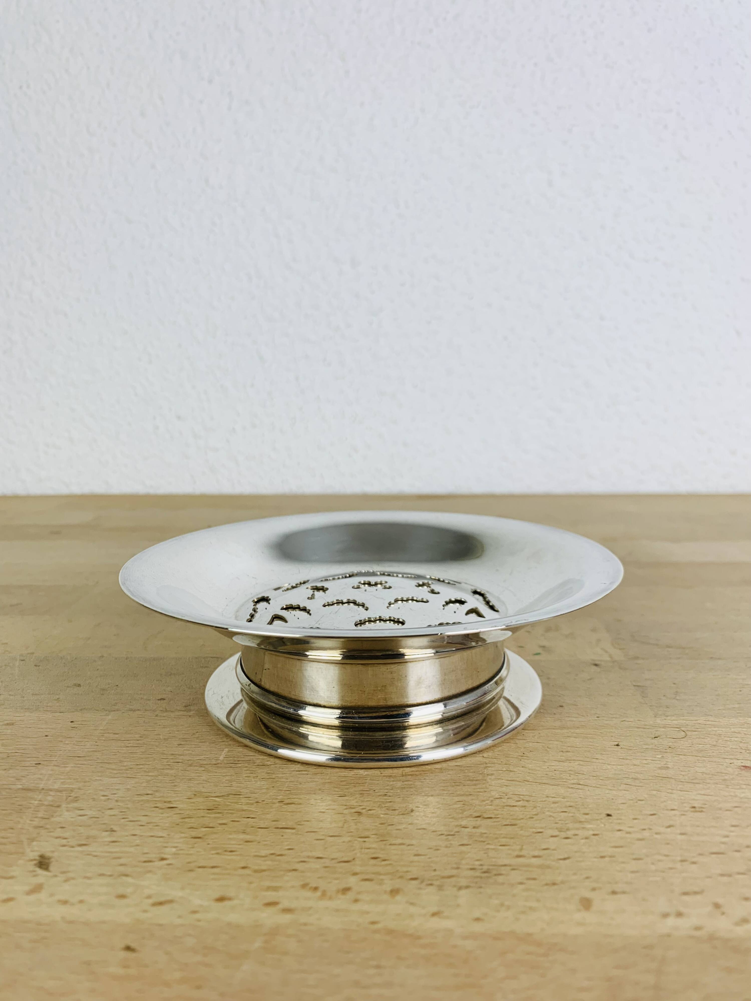 Coquillor silver metal butter dish