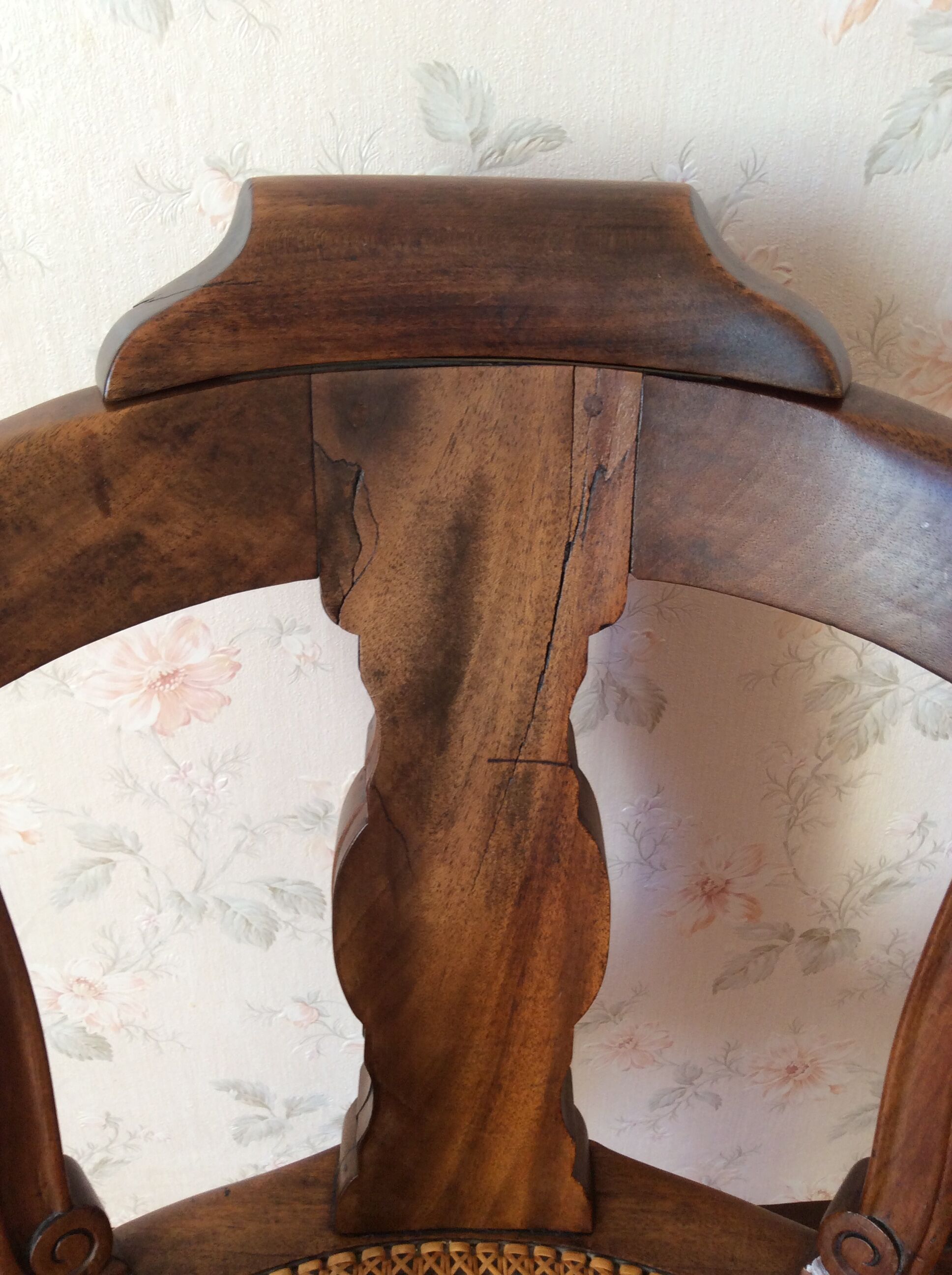 Old cane office chair