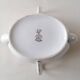 Limoges Maigre Gras porcelain sauce boat with silver decoration