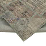 Handmade oriental contemporary 206 cm x 303 cm grey patchwork carpet