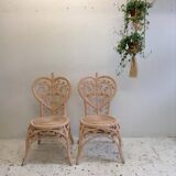 Pair of Peacock rattan chairs