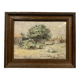 French School around 1900: pretty watercolor signed KX JAN "the meadows with the geese"