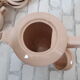 Coffee and tea service in faience of Saint Amand, pink, art deco