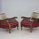1930s, Danish armchair, furniture velour, ash wood.