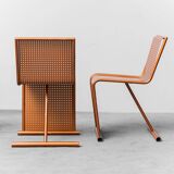 Set da 4 sedute modulari in metallo traforato anni ’80 vintage modernariato