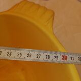 Saladier plat céramique poule jaune vintage