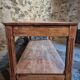 French antique work table in pitch pine – large workshop / draper's table, early 20th century