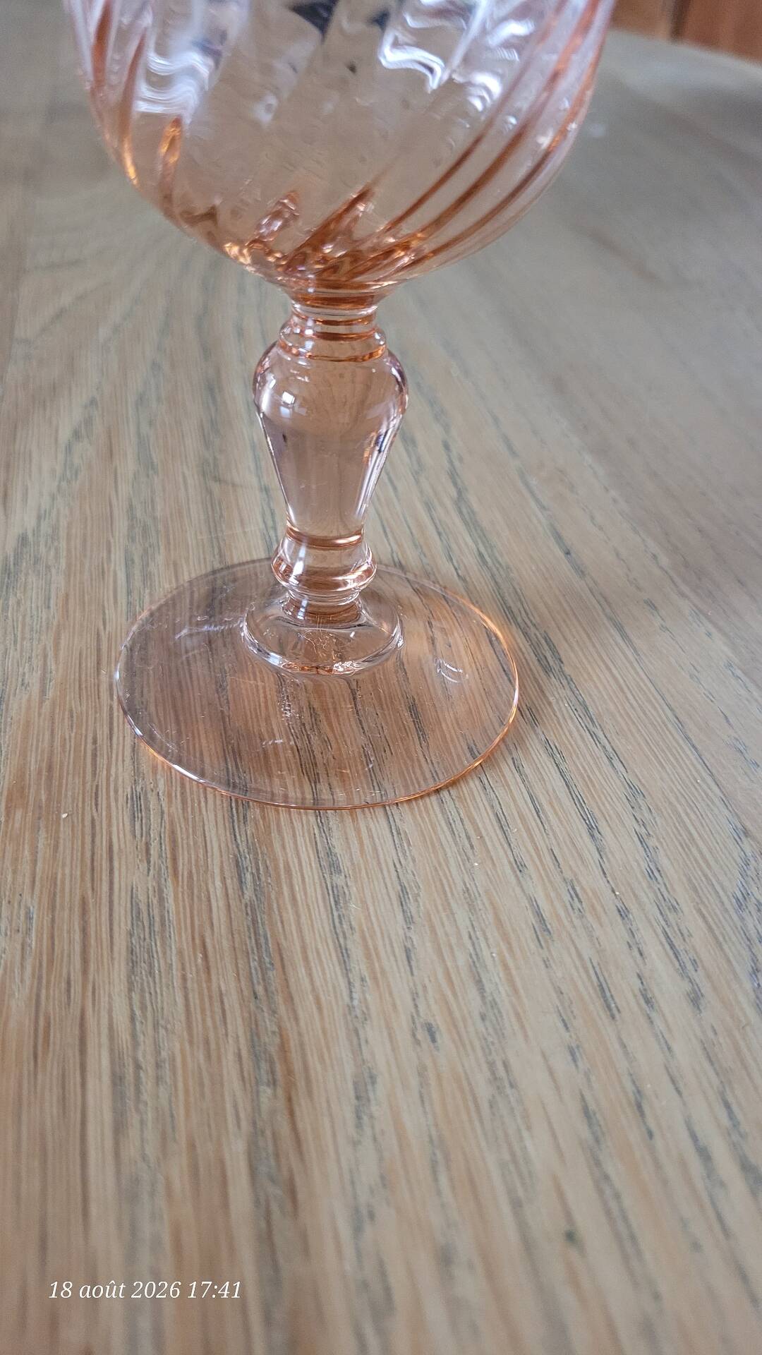 6 verres à pied vintage Rosaline