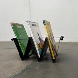 Postmodern Italian metal magazine rack, 1980s