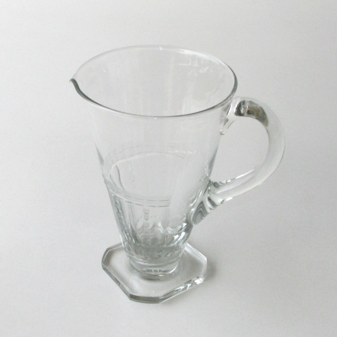 Old wine decanter and matching water pitcher - Crystal - Square model