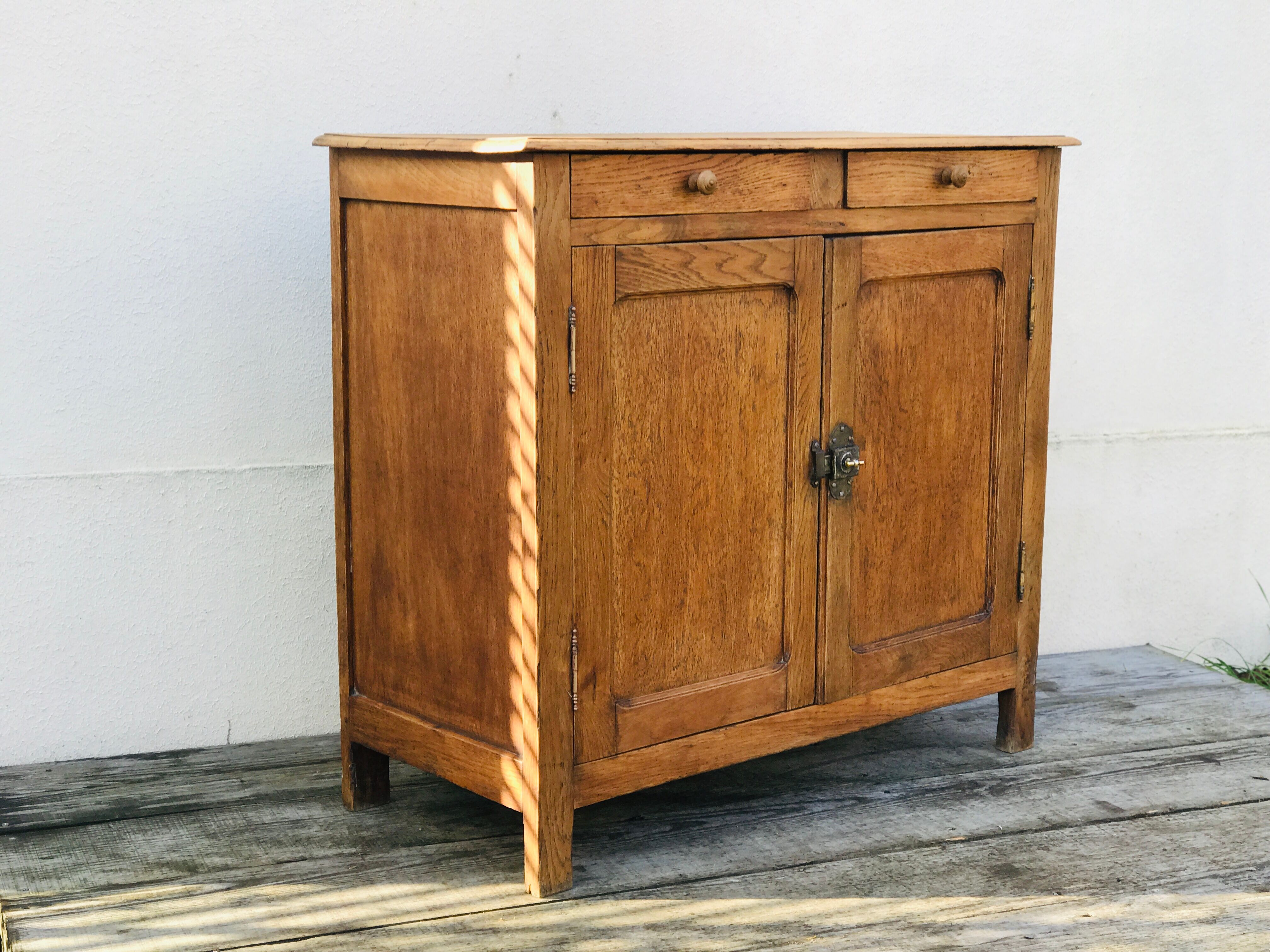 Vintage Parisian sideboard in natural oak