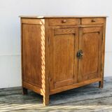 Vintage Parisian sideboard in natural oak