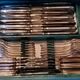 Silver metal housewife of the 50s shell model 76 pieces in its box
