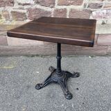 Cast iron & oak terrace pedestal table garden bistro art deco paris
