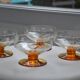 4 champagne glasses chiseled glass