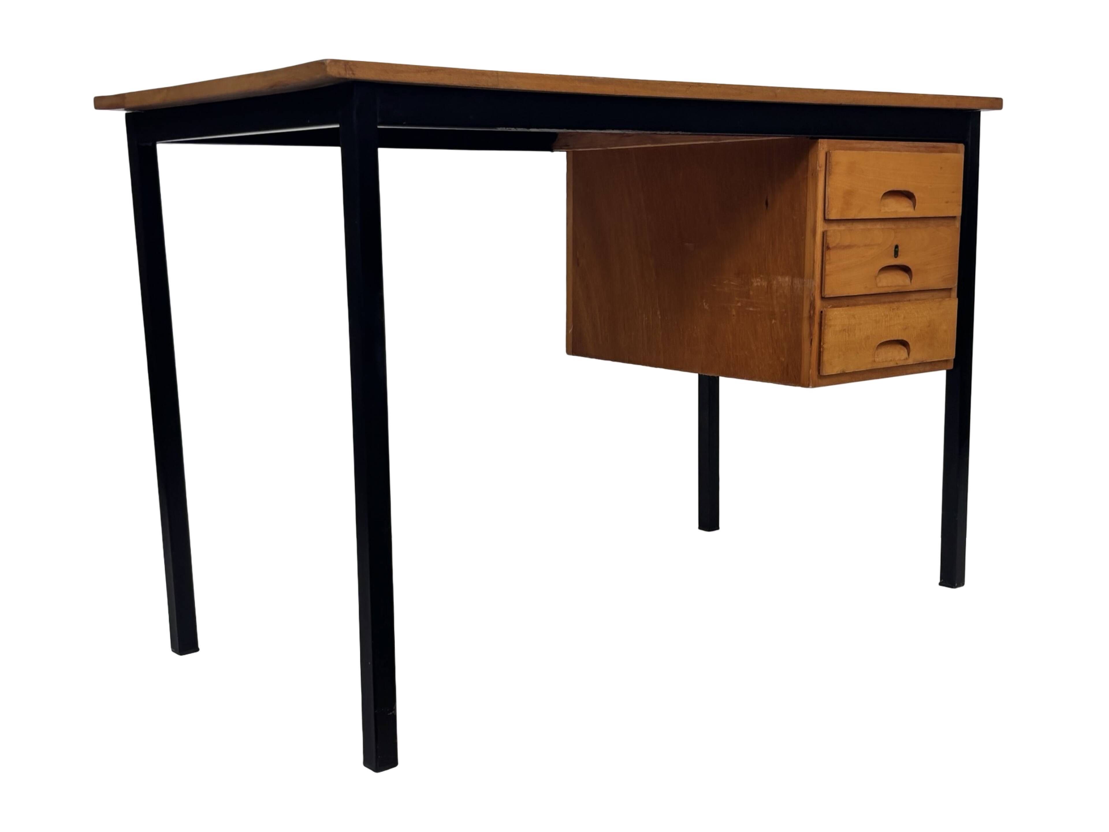 Vintage Desk 1960s Design Workspace with drawers