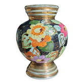 Vintage Ceramic Vase Arte Veneziana, Hand-Painted Flower Decor