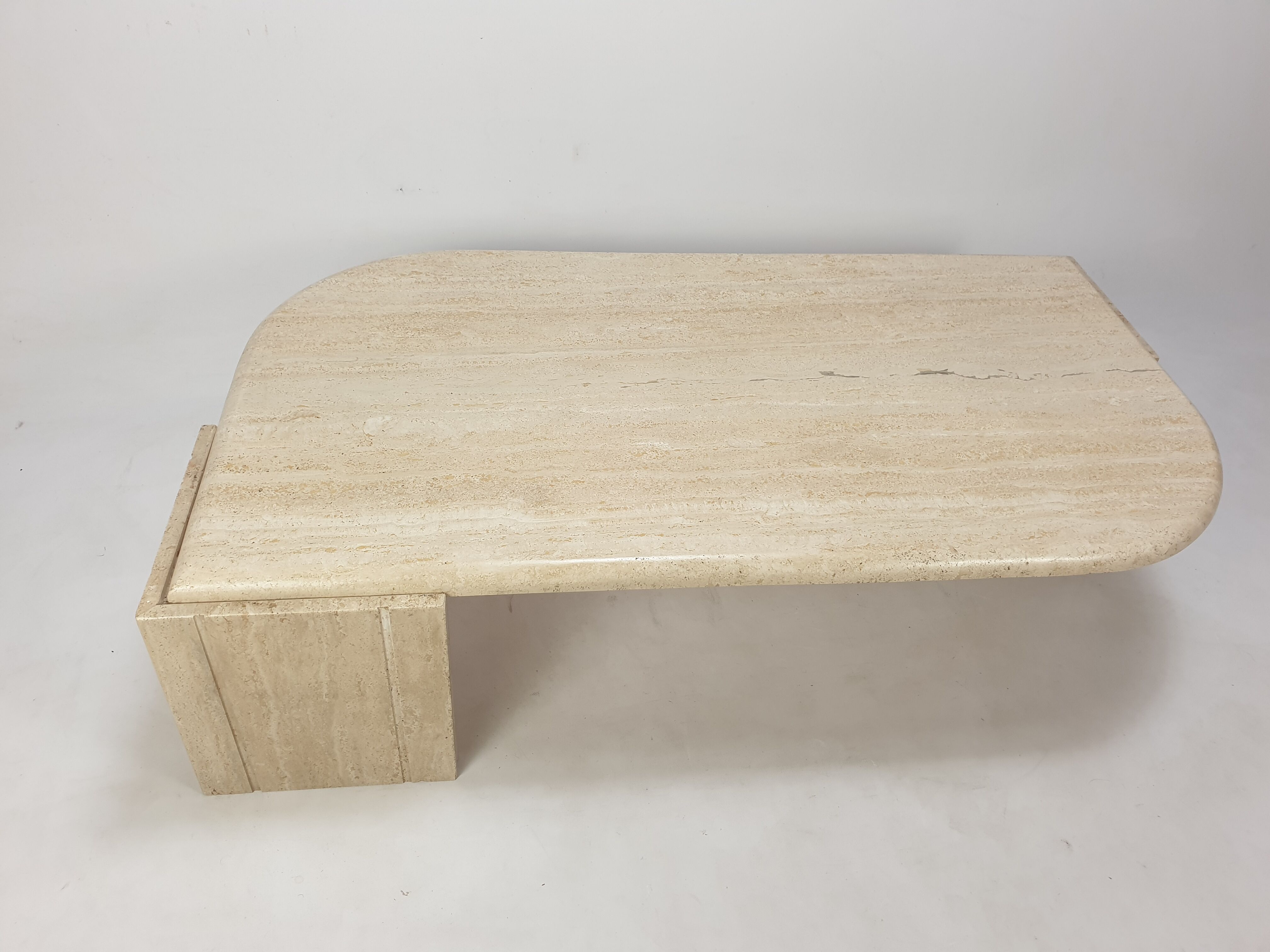 Italian travertine coffee table, 1980s